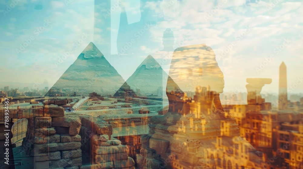 Concept of travel to Egypt - obrazy, fototapety, plakaty 