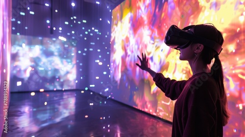 Woman experiencing virtual ...