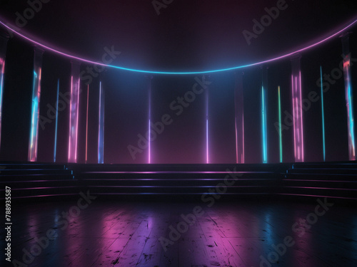 Blue Horizons and Purple Realms, Illuminating Empty Stages with Cosmic Lighting