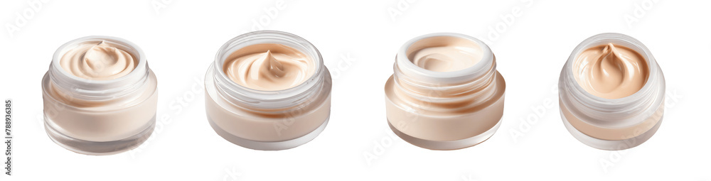 set of cosmetic creams in container isolated on transparent background set of cosmetic creams in container isolated on transparent background