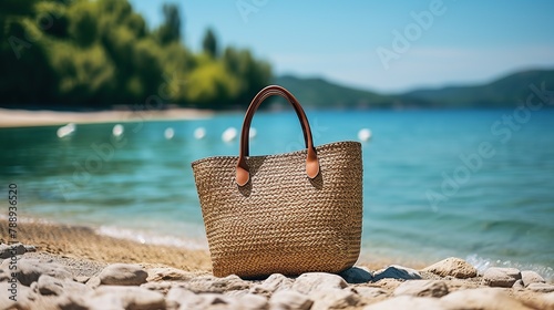 A stock photo of a blank summer bag mockup