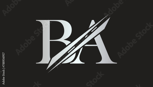 ba letter logo design template elements. ba vector letter logo design.
