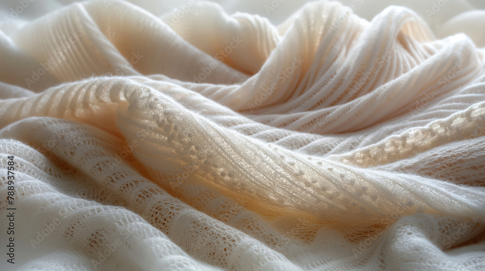 Gentle Waves Of Ivory Lace Featuring Knitted Patterns, Creating A Soft, Ethereal Aesthetic For Luxurious Bridal Gowns And Accessories Gentle Waves Of Ivory Lace Featuring Knitted Patterns, Creating A Soft, Ethereal Aesthetic For Luxurious Bridal Gowns And Accessories