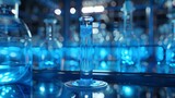 Digital blue glass test tube industrial machinery poster web page PPT background