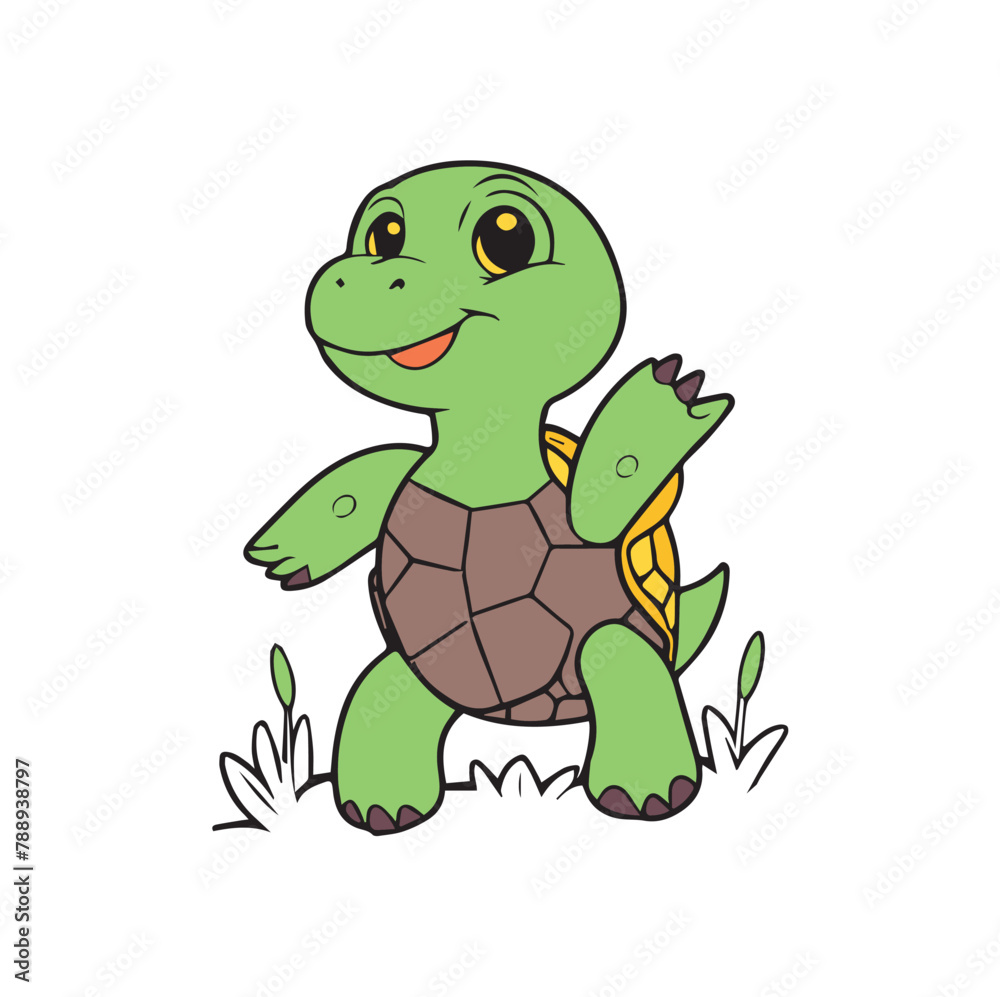 Fototapeta premium turtle line filed icon download and can be used for business logo 