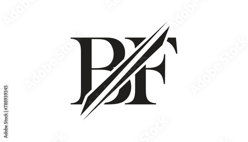 bf letter logo design template elements. bf vector letter logo design.