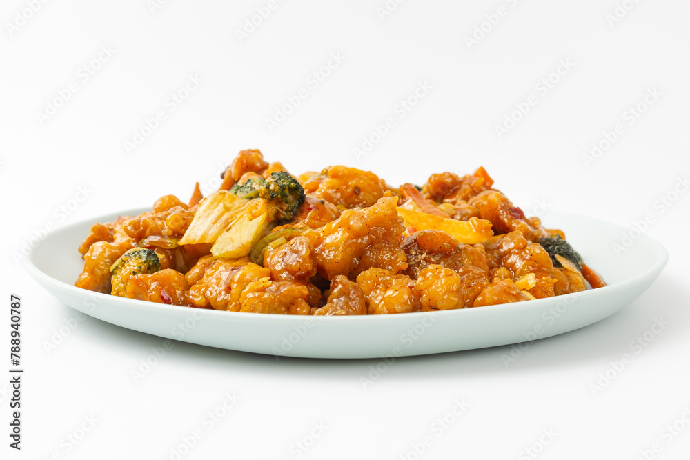 Korean style laziji on white background