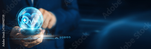 Health IT professional use a mobile smartphone on a global network connection for seamless communication and collaboration with healthcare providers and the development of innovative health IT.