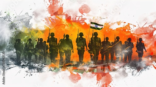 vector illustration of abstract concept for Kargil Vijay Diwas, banner or poster.26 JULY photo