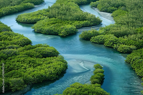 A quiet river delta with meandering channels