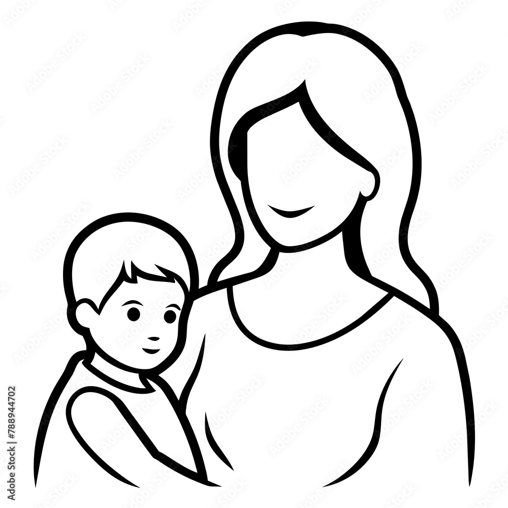Vector illustration of happy Mother's Day celebration, logo of mother holding baby, cute colorful logo Vector illustration of happy Mother's Day celebration, logo of mother holding baby, cute colorful logo