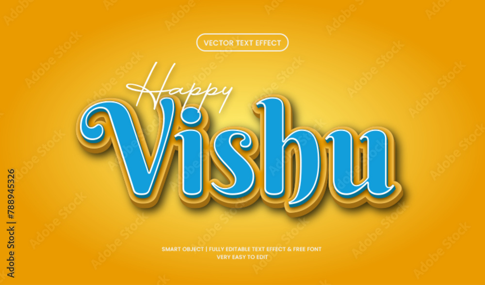 Editable Happy vishu style text effect