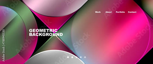 A liquid pink and magenta pattern of circles resembling petals of terrestrial plants, set against a black background with hints of green, creating a vibrant and eyewearcatching geometric design