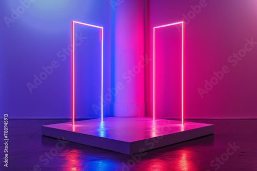 Minimalistic geometric neon...