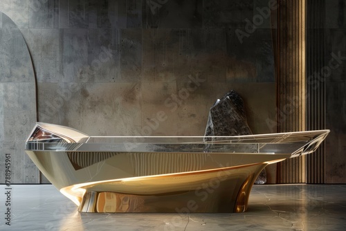 Luxurious bathtub with orga...
