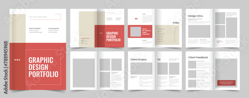 Graphic Designer Portfolio Design Template, A4 Portfolio, Vector Template