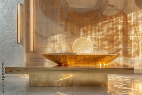 Golden basin under a radian...