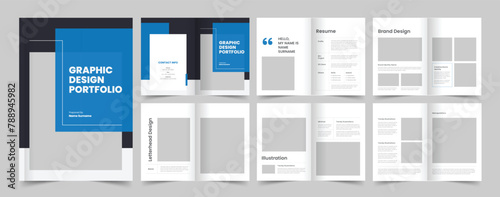 Graphic Designer Portfolio Design Template, A4 Portfolio, Vector Template
