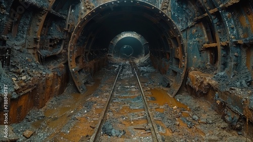 Inside View of Mining Tunnel