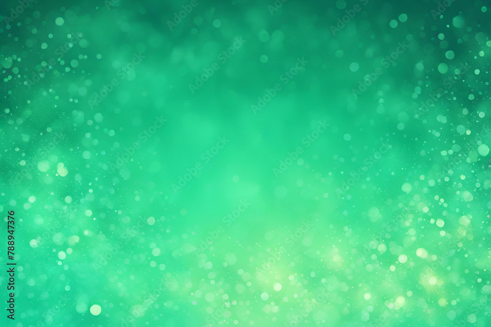 Aquamarine Green bokeh , a normal simple grainy noise grungy empty space or spray texture , a rough abstract retro vibe shine bright light and glow background template color gradient