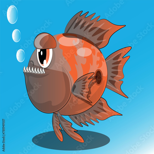 Vibrant Cichlid Oscar Fish - Vector Illustration Image for Aquarium Enthusiasts