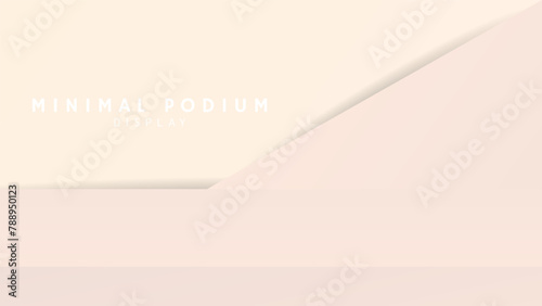 Abstract The diagonal cream background has shadows ,Minimal podium and crimson background, 3d podium for presentation, Stage for showcase,  illustration 3d Vector EPS 10