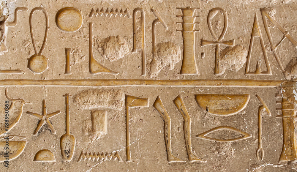 Ancient Egyptian artifacts and hieroglyphics. Ancient Egyptian artifacts and hieroglyphics.