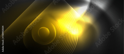 Amber tints and shades of gas circle in patterns on a black background, contrasting with electric blue hues. Macro photography captures the intensity of automotive lighting in the darkness