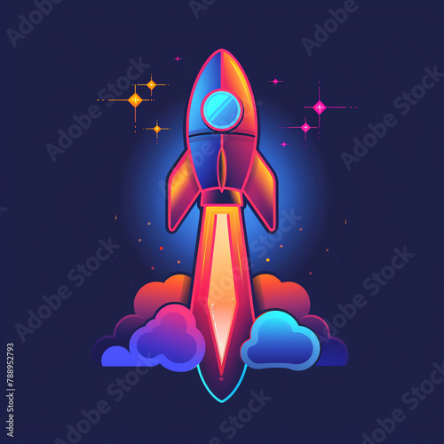 rocket illustration, AI generted