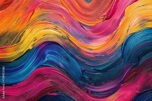 Rainbow rhythms. Abstract waves in a colorful dance