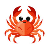 Shell crab icon isolated on white background. Water animal with claws