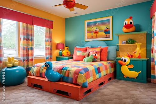 Carnival Delight: Colorful Duck Pond Fishing Game and Whimsical Kids' Room Decor Ideas photo