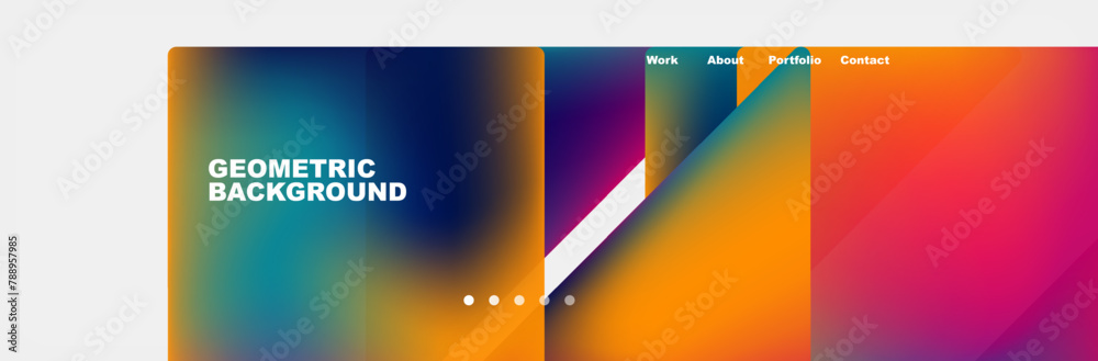 A geometric background featuring rectangles and triangles in a rainbow of colors like magenta, electric blue, and amber. Perfect for display on an electronic device or office application software