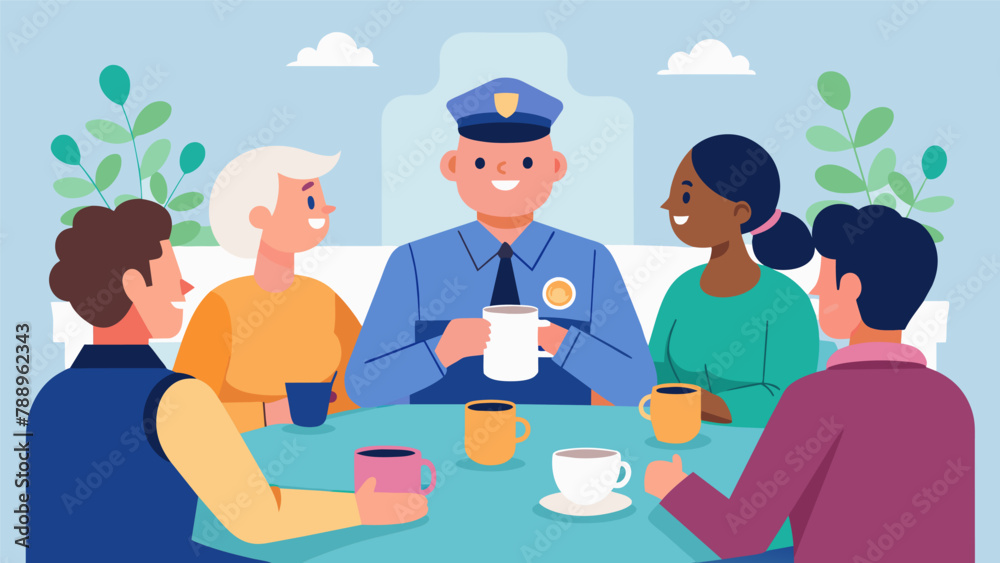 Holding Coffee with a Cop events where community members can sit down with officers in an informal setting to discuss issues build trust and Holding Coffee with a Cop events where community members can sit down with officers in an informal setting to discuss issues build trust and