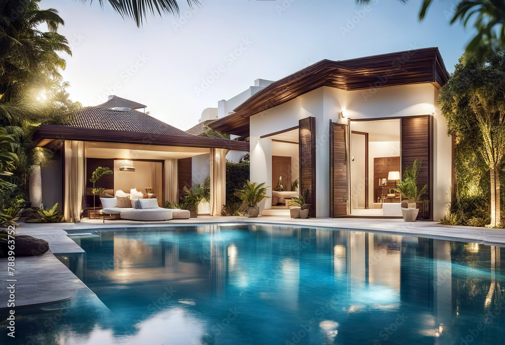 House Inviting Area Pool Paradise Luxury Serene - villa oasis modern architecture home property residence exterior interior design los angeles miami