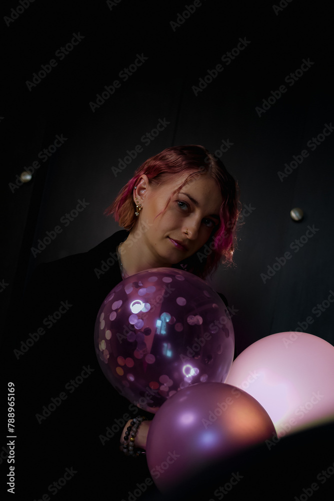 Naklejka premium person with disco ball