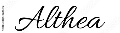 Althea - black color - name written - ideal for websites, presentations, greetings, banners, cards, t-shirt, sweatshirt, prints, cricut, silhouette, sublimation, tag