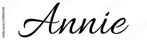 Annie - black color - name written - ideal for websites, presentations, greetings, banners, cards, t-shirt, sweatshirt, prints, cricut, silhouette, sublimation, tag