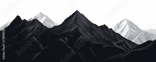 black mountain vector on white backgrund photo