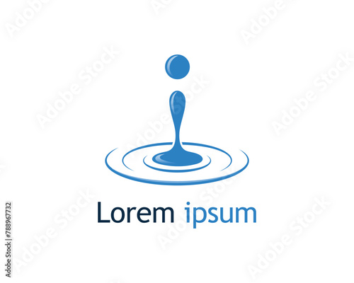 Water drop ripple waves vector modern logo design template