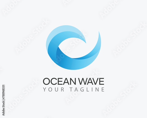 Abstract Wave logo. Ocean Wave flow logo symbol. Motion stream water aqua vector icon