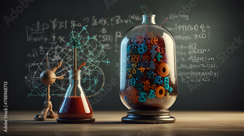 Science and algebra concept, Generative.AI
 photo