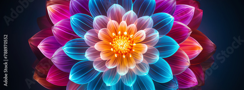 digital flower, AI generated photo