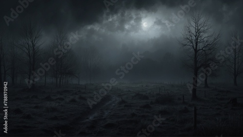 deep dark fog forest