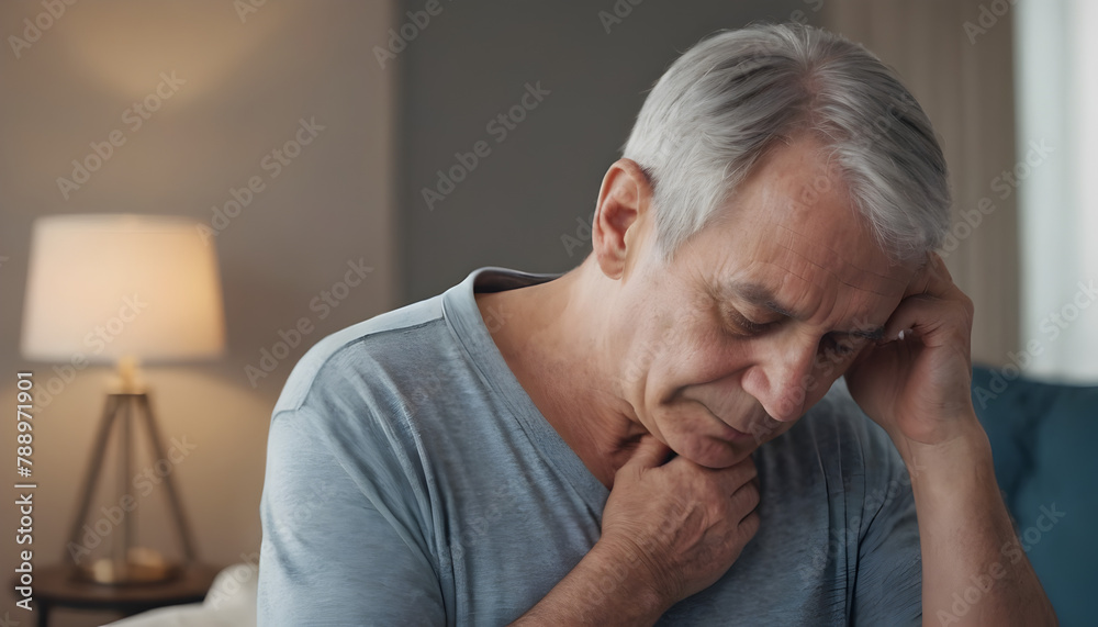 elderly man who feels pain in his body elderly man who feels pain in his body