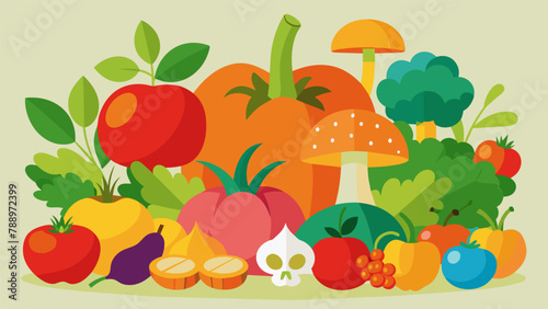 A diverse range of produce showcasing the variety and abundance of local agriculture from heirloom tomatoes to exotic mushrooms.