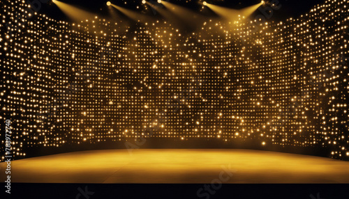 yellow vintage background celebrity soffits golden stage colors spotlights Stars performance shape show star light retro spotlight glory winter