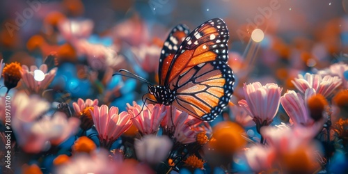 Adorable eyeshadow palettes as butterfly wings, fluttering through a field of prismatic wildflowers  © Sarin