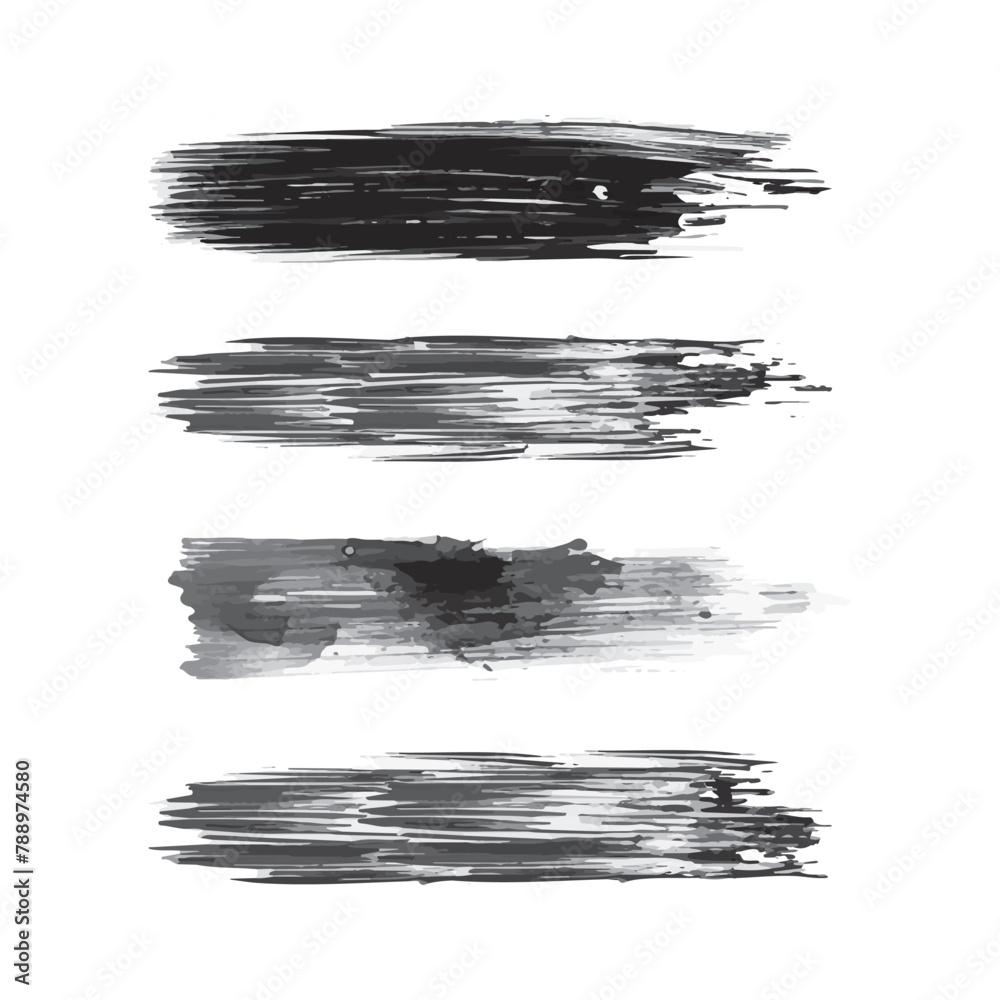 Black and Grey Brush Strokes Pack