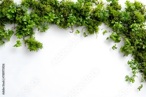 Fresh Green Moss Scattered Isolated on White Background